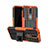 Silikon Hülle Handyhülle und Kunststoff Schutzhülle Hartschalen Tasche mit Ständer für Nokia 4.2 Orange