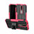 Silikon Hülle Handyhülle und Kunststoff Schutzhülle Hartschalen Tasche mit Ständer für Nokia 4.2 Rosa