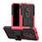 Silikon Hülle Handyhülle und Kunststoff Schutzhülle Hartschalen Tasche mit Ständer für Nokia 6.2 Rosa