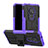 Silikon Hülle Handyhülle und Kunststoff Schutzhülle Hartschalen Tasche mit Ständer für Nokia 6.2 Violett