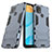 Silikon Hülle Handyhülle und Kunststoff Schutzhülle Hartschalen Tasche mit Ständer für Oppo A15