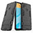 Silikon Hülle Handyhülle und Kunststoff Schutzhülle Hartschalen Tasche mit Ständer für Oppo A15