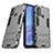 Silikon Hülle Handyhülle und Kunststoff Schutzhülle Hartschalen Tasche mit Ständer für Oppo A32