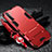 Silikon Hülle Handyhülle und Kunststoff Schutzhülle Hartschalen Tasche mit Ständer für Oppo A91 Rot