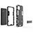 Silikon Hülle Handyhülle und Kunststoff Schutzhülle Hartschalen Tasche mit Ständer für Oppo Reno4 SE 5G