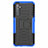 Silikon Hülle Handyhülle und Kunststoff Schutzhülle Hartschalen Tasche mit Ständer für Realme 6s Blau