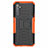 Silikon Hülle Handyhülle und Kunststoff Schutzhülle Hartschalen Tasche mit Ständer für Realme 6s Orange