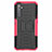 Silikon Hülle Handyhülle und Kunststoff Schutzhülle Hartschalen Tasche mit Ständer für Realme 6s Rosa
