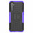 Silikon Hülle Handyhülle und Kunststoff Schutzhülle Hartschalen Tasche mit Ständer für Realme 6s Violett