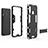 Silikon Hülle Handyhülle und Kunststoff Schutzhülle Hartschalen Tasche mit Ständer für Samsung Galaxy M40