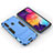 Silikon Hülle Handyhülle und Kunststoff Schutzhülle Hartschalen Tasche mit Ständer für Samsung Galaxy M40 Hellblau