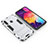 Silikon Hülle Handyhülle und Kunststoff Schutzhülle Hartschalen Tasche mit Ständer für Samsung Galaxy M40 Weiß