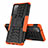 Silikon Hülle Handyhülle und Kunststoff Schutzhülle Hartschalen Tasche mit Ständer für Samsung Galaxy S20 FE (2022) 5G Orange