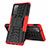 Silikon Hülle Handyhülle und Kunststoff Schutzhülle Hartschalen Tasche mit Ständer für Samsung Galaxy S20 FE (2022) 5G Rot