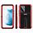 Silikon Hülle Handyhülle und Kunststoff Schutzhülle Hartschalen Tasche mit Ständer für Samsung Galaxy S21 5G Rot
