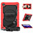 Silikon Hülle Handyhülle und Kunststoff Schutzhülle Hartschalen Tasche mit Ständer für Samsung Galaxy Tab A7 4G 10.4 SM-T505 Rot