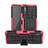 Silikon Hülle Handyhülle und Kunststoff Schutzhülle Hartschalen Tasche mit Ständer für Sony Xperia 10 II Rosa