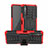 Silikon Hülle Handyhülle und Kunststoff Schutzhülle Hartschalen Tasche mit Ständer für Sony Xperia 10 II Rot