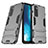 Silikon Hülle Handyhülle und Kunststoff Schutzhülle Hartschalen Tasche mit Ständer für Vivo V20 SE