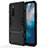Silikon Hülle Handyhülle und Kunststoff Schutzhülle Hartschalen Tasche mit Ständer für Vivo Y70 (2020) Schwarz