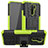 Silikon Hülle Handyhülle und Kunststoff Schutzhülle Hartschalen Tasche mit Ständer für Xiaomi Redmi 9 Grün