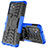 Silikon Hülle Handyhülle und Kunststoff Schutzhülle Hartschalen Tasche mit Ständer J01X für Samsung Galaxy Quantum2 5G Blau