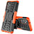 Silikon Hülle Handyhülle und Kunststoff Schutzhülle Hartschalen Tasche mit Ständer J01X für Samsung Galaxy Quantum2 5G Orange