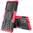 Silikon Hülle Handyhülle und Kunststoff Schutzhülle Hartschalen Tasche mit Ständer J01X für Samsung Galaxy Quantum2 5G Pink