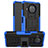 Silikon Hülle Handyhülle und Kunststoff Schutzhülle Hartschalen Tasche mit Ständer JX1 für Xiaomi Mi 10i 5G Blau