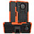 Silikon Hülle Handyhülle und Kunststoff Schutzhülle Hartschalen Tasche mit Ständer JX1 für Xiaomi Mi 10i 5G Orange