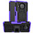 Silikon Hülle Handyhülle und Kunststoff Schutzhülle Hartschalen Tasche mit Ständer JX1 für Xiaomi Mi 10i 5G Violett