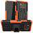 Silikon Hülle Handyhülle und Kunststoff Schutzhülle Hartschalen Tasche mit Ständer JX1 für Xiaomi Poco X3 Orange