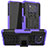 Silikon Hülle Handyhülle und Kunststoff Schutzhülle Hartschalen Tasche mit Ständer JX1 für Xiaomi Poco X3 Violett