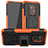 Silikon Hülle Handyhülle und Kunststoff Schutzhülle Hartschalen Tasche mit Ständer JX1 für Xiaomi Redmi 10X Pro 5G Orange