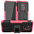 Silikon Hülle Handyhülle und Kunststoff Schutzhülle Hartschalen Tasche mit Ständer JX1 für Xiaomi Redmi 10X Pro 5G Pink