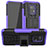 Silikon Hülle Handyhülle und Kunststoff Schutzhülle Hartschalen Tasche mit Ständer JX1 für Xiaomi Redmi 10X Pro 5G Violett