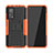 Silikon Hülle Handyhülle und Kunststoff Schutzhülle Hartschalen Tasche mit Ständer JX2 für Xiaomi Mi 10T 5G Orange