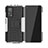 Silikon Hülle Handyhülle und Kunststoff Schutzhülle Hartschalen Tasche mit Ständer JX2 für Xiaomi Mi 10T 5G Silber