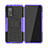 Silikon Hülle Handyhülle und Kunststoff Schutzhülle Hartschalen Tasche mit Ständer JX2 für Xiaomi Mi 10T 5G Violett