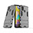 Silikon Hülle Handyhülle und Kunststoff Schutzhülle Hartschalen Tasche mit Ständer KC3 für Samsung Galaxy M31 Prime Edition Grau