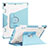 Silikon Hülle Handyhülle und Kunststoff Schutzhülle Hartschalen Tasche mit Ständer L04 für Apple iPad Pro 10.5 Blau