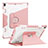 Silikon Hülle Handyhülle und Kunststoff Schutzhülle Hartschalen Tasche mit Ständer L04 für Apple iPad Pro 10.5 Rosa