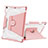Silikon Hülle Handyhülle und Kunststoff Schutzhülle Hartschalen Tasche mit Ständer L05 für Apple iPad 10.2 (2020) Rosa