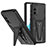 Silikon Hülle Handyhülle und Kunststoff Schutzhülle Hartschalen Tasche mit Ständer MQ1 für Samsung Galaxy S20 Lite 5G Schwarz