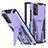 Silikon Hülle Handyhülle und Kunststoff Schutzhülle Hartschalen Tasche mit Ständer MQ1 für Samsung Galaxy S20 Lite 5G Violett