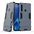 Silikon Hülle Handyhülle und Kunststoff Schutzhülle Hartschalen Tasche mit Ständer T03 für Samsung Galaxy A9s Blau