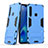 Silikon Hülle Handyhülle und Kunststoff Schutzhülle Hartschalen Tasche mit Ständer T03 für Samsung Galaxy A9s Hellblau