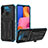 Silikon Hülle Handyhülle und Kunststoff Schutzhülle Hartschalen Tasche mit Ständer YF1 für Samsung Galaxy A20s
