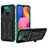 Silikon Hülle Handyhülle und Kunststoff Schutzhülle Hartschalen Tasche mit Ständer YF1 für Samsung Galaxy A20s Grün