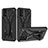 Silikon Hülle Handyhülle und Kunststoff Schutzhülle Hartschalen Tasche mit Ständer YF2 für Samsung Galaxy A52s 5G Schwarz